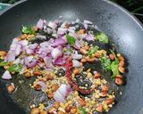 A picture of step 2 of Veggie Masala Poha/Flattered Rice.