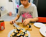 A picture of step 3 of Pork Floss Sushi Rolls.