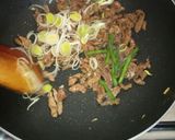 A picture of step 4 of Mongolian beef fry.
