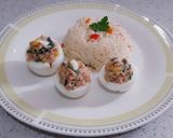 Foto del paso 5 de la receta: Huevo Relleno de Atún Lomito con espinaca y acelga *Scarleth