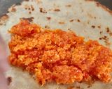 A picture of step 9 of Carrot Halwa stuffed Chila with Rabdi.