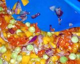 A picture of step 3 of Rainbow fried rice.