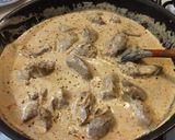 Karfiolos- gombás csirkemáj recept fázis 5 fotója