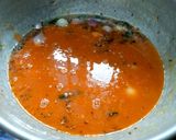 A picture of step 14 of Idly with sambar (without dal) for breakfast.