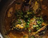 A picture of step 13 of Maharashtrian Bharli Vangi in Pressure Cooker.