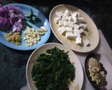 A picture of step 1 of Palak Paneer.