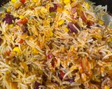 A picture of step 5 of One Pot Mexican Rice.