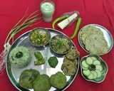 A picture of step 8 of Green thali.