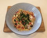 A picture of step 4 of Store cupboard/fridge couscous salad.