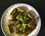A picture of step 4 of Dondakaya stuffed (Tindora stuffed curry).