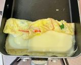 A picture of step 4 of Cheese, Imitation Crab, and Shiso Tamagoyaki (Japanese Rolled Omelet) – My All-Time Favorite.