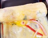 A picture of step 6 of Cheese, Imitation Crab, and Shiso Tamagoyaki (Japanese Rolled Omelet) – My All-Time Favorite.