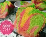 Foto langkah ke 13 dari resep Steamed Rainbow Cake 🍰ala Ny Liem.