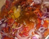 A picture of step 3 of Irish Potato source with white macaroni.