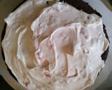 A picture of step 13 of Eggless Layered chocolate strawberry orange cake.