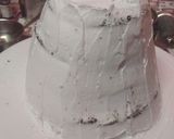 A picture of step 4 of Barbie doll cake.