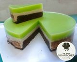 Foto langkah ke 10 dari resep Brownies Lapis Puding Busa Hijau Lumut.