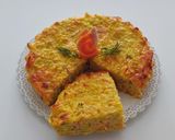 Une image de l'étape 4 de Quiche sans pâte à la truite fumée /poireaux.