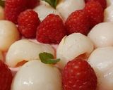Une image de l'étape 12 de Tarte panna cotta au thé et framboises litchis.