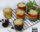 Foto langkah ke 6 dari resep Set Menu Dessert Simple Lapis Pepe Merah Putih, Bolu Selai Nanas Keju, Bolu Kukus Dua Telur.