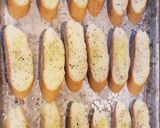 A picture of step 6 of Lentil Salad Crostini with Chevre and Prosciutto.
