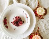 A picture of step 3 of ROSE COCONUT LADDU No Time No - fry Diwali sweet special Rose coconut laddu 🌹🌹.