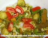 A picture of step 4 of Vegetable pulao recipe.
