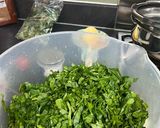A picture of step 1 of Palak gosh.