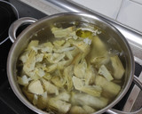 Foto del paso 1 de la receta: Tallarines con jamón, alcachofas y soja