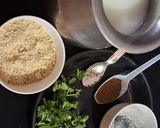 A picture of step 1 of Protein rich Sattu Buttermilk with Gond katira (liquid diet).
