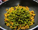 A picture of step 5 of Beans cooked with flavoured dal (Beans paruppu usli).
