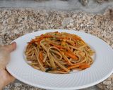 Foto do passo 8 de Linguine al funghi com vegetais salteados com paprika e leite de coco