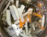 A picture of step 5 of 2020 Japanese New Year Soup (my family).