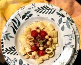 Foto del passaggio 5 della ricetta Mezzemaniche con crema di ceci al Rosmarino e pancetta croccante