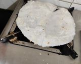 A picture of step 6 of Bhakari of rice flour.