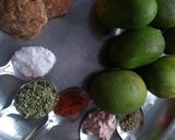 A picture of step 1 of Raw mango lonji.
