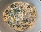 Foto langkah ke 5 dari resep Spaghetti Jamur & Bayam Creamy.