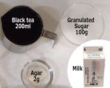 A picture of step 1 of Tea Kanten with milk.