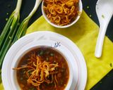 A picture of step 4 of Manchow soup.