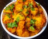 A picture of step 15 of Amaranth puri with aloo sabzi.