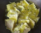 A picture of step 2 of Chaat (Papad Chat).