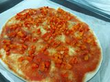 Pizza rápida de pollo y pimiento