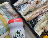 Foto del paso 5 de la receta: Merluza al horno (filet) cubos de zapallo y papines