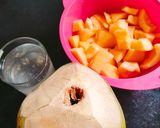 A picture of step 1 of Musk melon juice ❤️🥤😋.