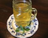 A picture of step 2 of California Farm Chamomile Tea with fresh mint.