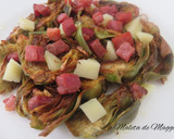 Foto del paso 8 de la receta: Alcachofas con dados de jamón y queso