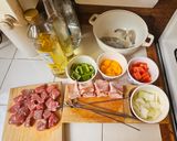 Foto del paso 1 de la receta: Brochetas mar y tierra