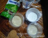Foto langkah ke 1 dari resep Puding Matcha Biskuit.