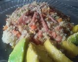 Foto del paso 9 de la receta: "Arroz de coliflor con tres delicias a mi manera"🍚🍛🍚🤔😁😉