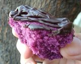 Foto langkah ke 7 dari resep Brownies Ungu 3 telur Kukus.